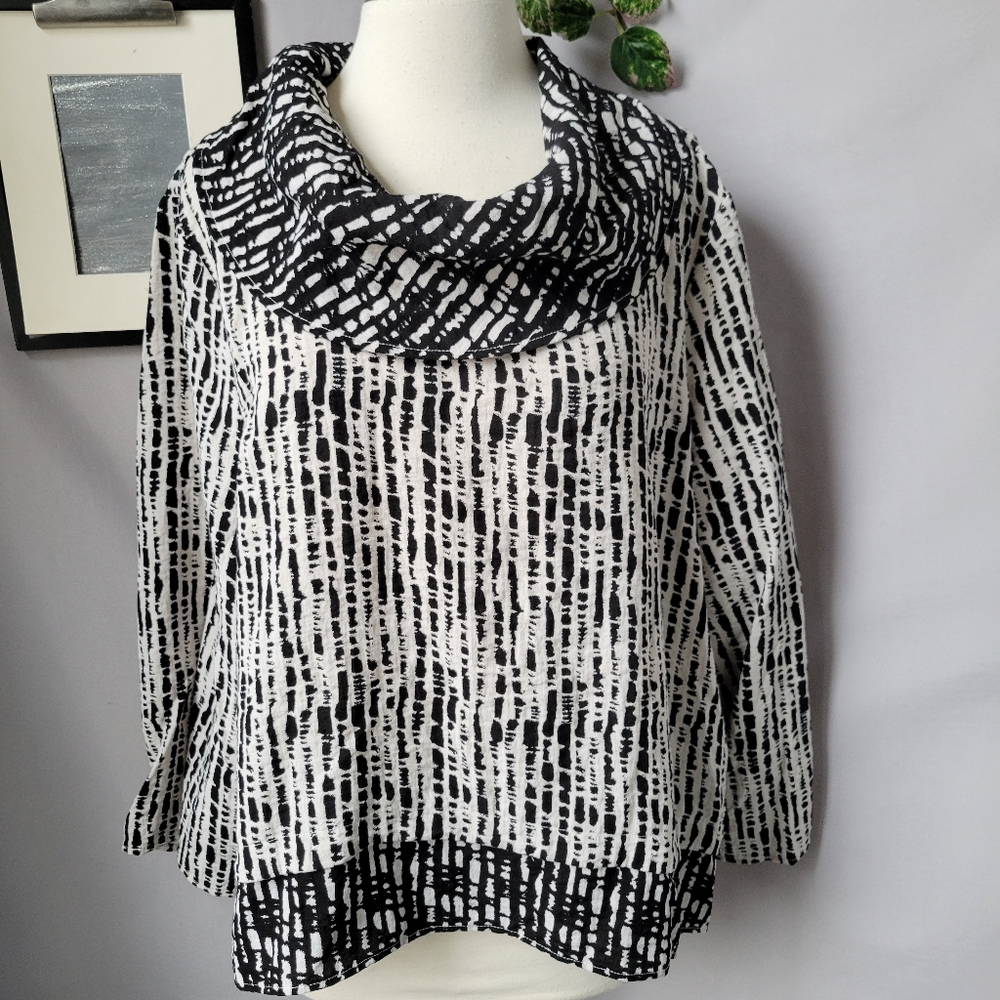 Habitat Clothes to Live Express Travel Collection Cowl‎ Pullover Blouse Black L